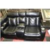 Image 1 : BLACK LEATHERETTE ELECTRIC RECLINING HOME THEATRE