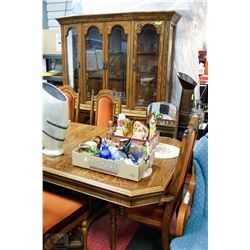 DINING ROOM SUITE INCLUDING WOODEN DINING TABLE,