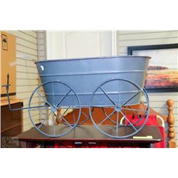 METAL WAGON PLANT STAND - 12"H X 26"L