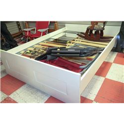 WHITE FULL-SIZE WOOD (54") BED FRAME