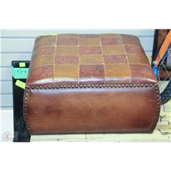 LEATHER PATCH WORK FOOT STOOL