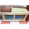 Image 1 : WOODEN ROLLING WORK BENCH
