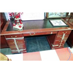 DOUBLE PEDESTAL DESK WITH BLACK TOP INSERT