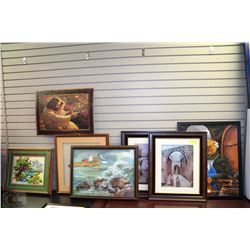 LOT OF 7 ASSORTED FRAMED ART PICTURES