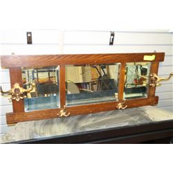 39.5" X 14" HALL MIRROR/COAT RACK