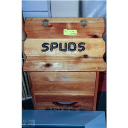 SPUDS AND ONIONS WOOD STORAGE BOX