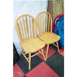 2-WOODEN SIDE CHAIRS