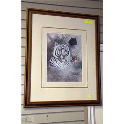 FRAMED TIGER PICTURE 25"X 31"