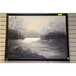 SIGNED E. LEE NATURE PICTURE 42 "X 32"
