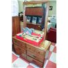 Image 1 : 6 DRAWER MAPLE DRESSER & MIRROR