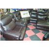Image 1 : NEW BROWN LEATHERETTE ELECTRIC RECLINING SECTIONAL
