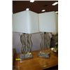 Image 1 : PAIR OF SHOWHOME CHROME & CRYSTAL LAMPS