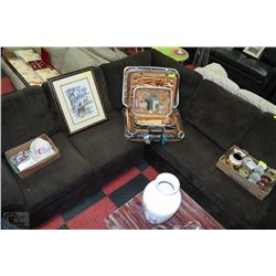 BROWN FABRIC SECTIONAL