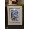 Image 1 : CIRCA 50'S PETIT POINT FRAMED PICTURE OF A  DEER
