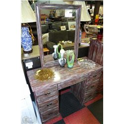 REFINISHED 7 DRAWER VANITY WITH MIRROR