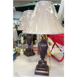 PAIR OF TABLE LAMPS GOLD AND BLACK SWIRL