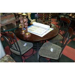 ROUND METAL BASE KITCHEN TABLE WITH 4 SIDECHAIRS