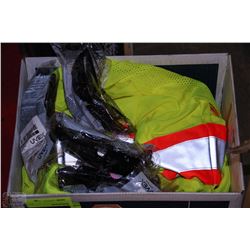 BOX WITH SAFETY VEST AND GLASSES