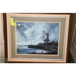 WOOD FRAMED WINDMILL PICTURE