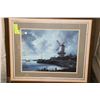 Image 1 : WOOD FRAMED WINDMILL PICTURE