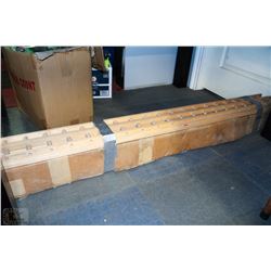 BOX OF WOODEN CARVED RAILS