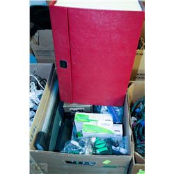BOX OF OFFICE SUPPLIES