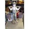 Image 1 : PORCELAIN "BOY WITH TWO BUCKETS" LAWN ORNAMENT