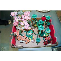 FLAT WITH CHINESE STONE FLORAL ARRANGEMENTS &
