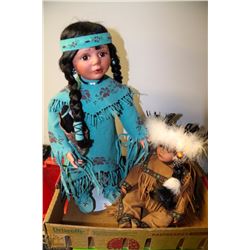 LOT OF 2 NATIVE COLLECTOR DOLLS FROM THE TIMELESS