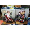 Image 1 : TWO HANDPAINTED SANTA AND REINDEER IN BOX