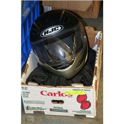 HJC MEDIUM HELMET WITH JOE ROCKET LARGE RIDING