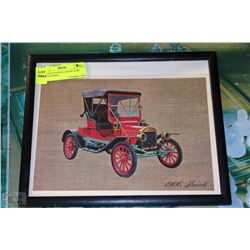 FRAMED ANTIQUE CAR PICTURE 1906 MAXWELL
