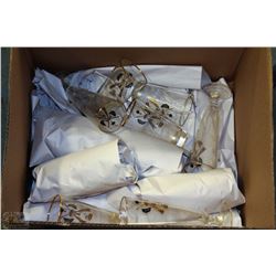 BOX OF ESTATE GOLD TRIM GLASSES