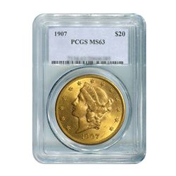 1907 $20 Liberty PCGS MS63