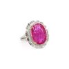 Image 2 : 2.96 TCW 14K GOLD OVAL RUBY & DIAMOND RING