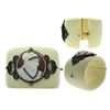 Image 1 : 373.60 TCW BAKELITE, CAMEO &DIAMOND BANGLE 18K GOLD & SILVER