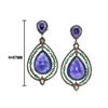 Image 1 : 4.72 TCW Tanzanite, Emerald & DIAMOND EARRING 18K  GOLD & SILVER