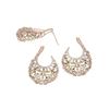 Image 1 : 4.76 TCW 14K GOLD FANCY DIAMOND DESIGNER EARRING