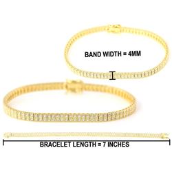 2.28 TCW 18K GOLD  DIAMOND 2 ROW BRACELET