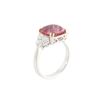 Image 2 : 4.57 TCW 14K WHITE GOLD TOURMALINE & DIAMOND RING
