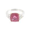 Image 3 : 4.57 TCW 14K WHITE GOLD TOURMALINE & DIAMOND RING
