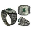 Image 1 : 53.03 TCW JADE, EMERALD & DIAMOND BANGLE 18KGOLD