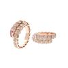 Image 1 : 0.57 TCW 18K GOLD WHITE DIAMOND & TOURMALINE SERPENT RING