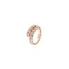 Image 2 : 0.57 TCW 18K GOLD WHITE DIAMOND & TOURMALINE SERPENT RING