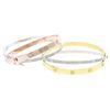Image 1 : 1.32 TCW 18K GOLD WHITE DIAMOND 2 TONE BANGLE
