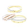 Image 2 : 1.32 TCW 18K GOLD WHITE DIAMOND 2 TONE BANGLE
