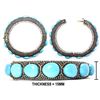 Image 1 : 114.28 TCW TURQUOISE & DIAMOND BANGLE 14KGOLD & SILVER