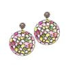 Image 1 : 111.95 TCW ROUND SHAPE TOURMALINE & DIAMOND EARING 14KGOLD
