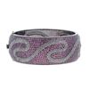 Image 1 : 31.61 TCW RHODOLITE & DIAMOND CUFF BANGLE 14KGOLD & SILVER