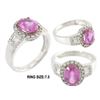 Image 1 : 2.94 TCW 14K GOLD PINK SAPPHIRE OVAL & DIAMOND RING